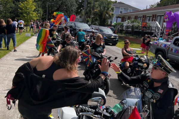 pride flag motorcycle parade